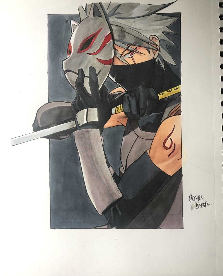 Desenhos °° on X: Nosso querido Kakashi, feito com tinta nanquim