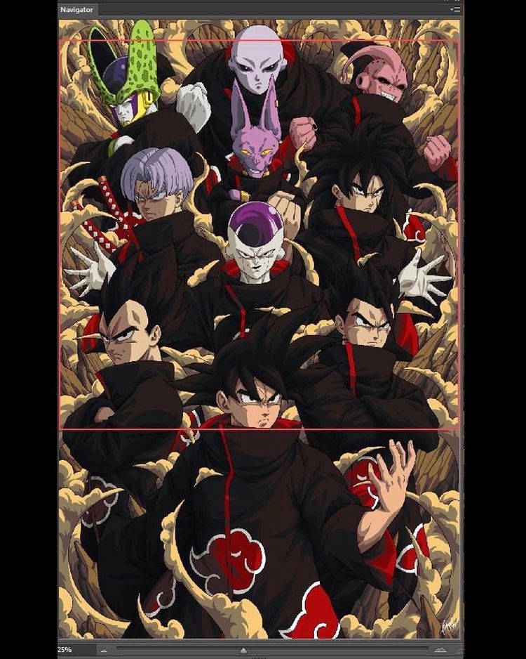 Artista imaginou os principais personagens de Dragon Ball como membros da Akatsuki de Naruto