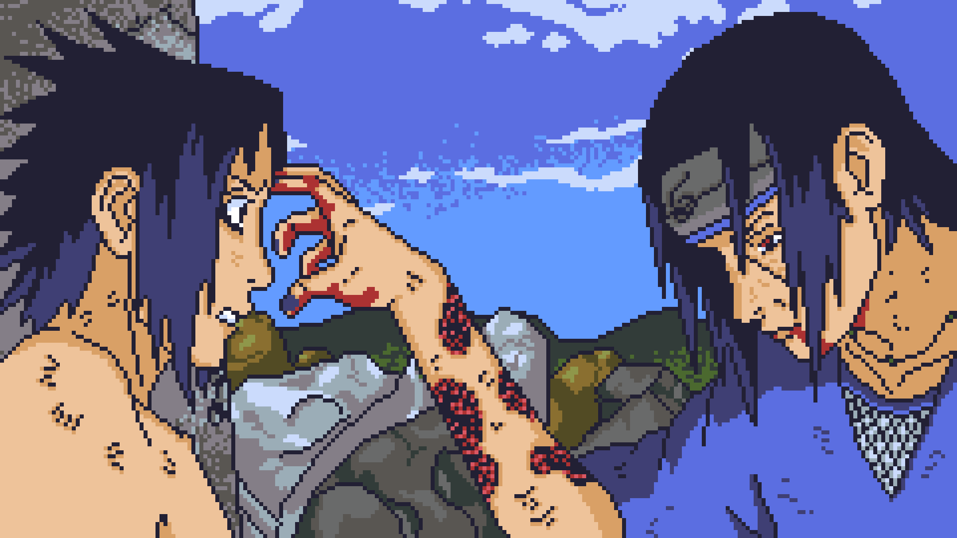Fã de Naruto imaginou como seria uma das mais icônicas cenas de Sasuke e Itachi em pixel art