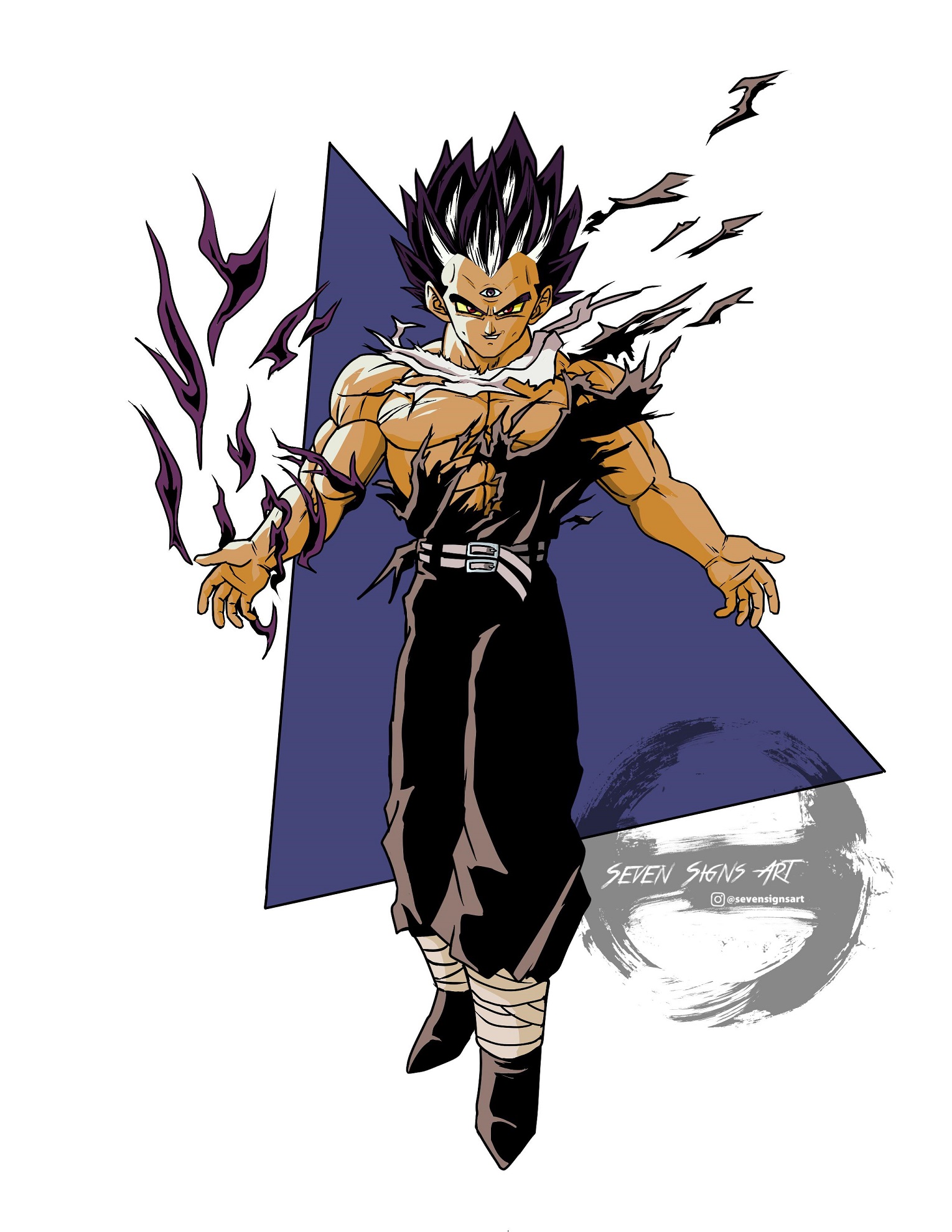 Artista fez um crossover de Dragon Ball e Yu Yu Hakusho imaginando Vegeta como Hiei