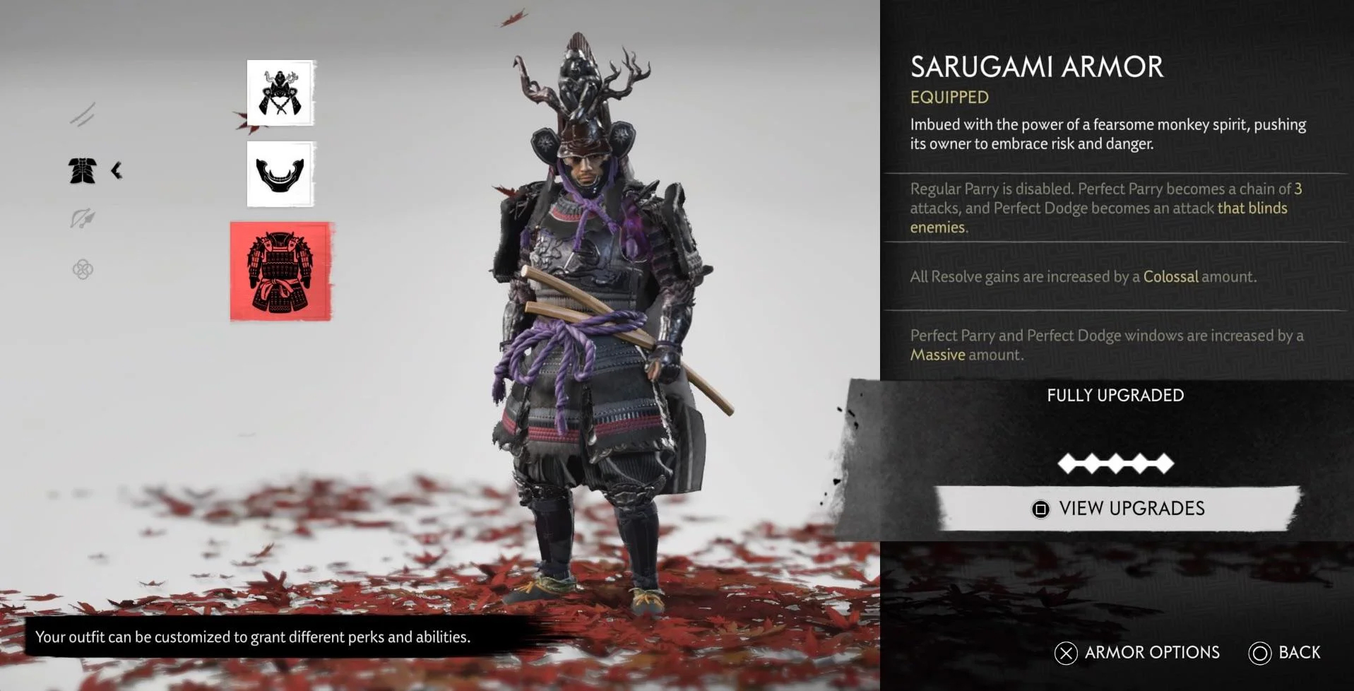 ghost of tsushima armadura saragumi