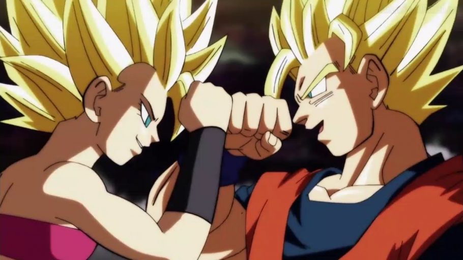 Arte de Dragon Ball imagina o Goku e a Caulifla crianças 