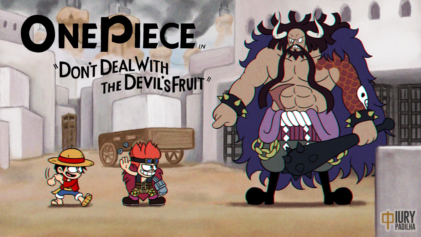 Artista fã de One Piece fez Luffy, Kid e Kaido como personagens de Cuphead