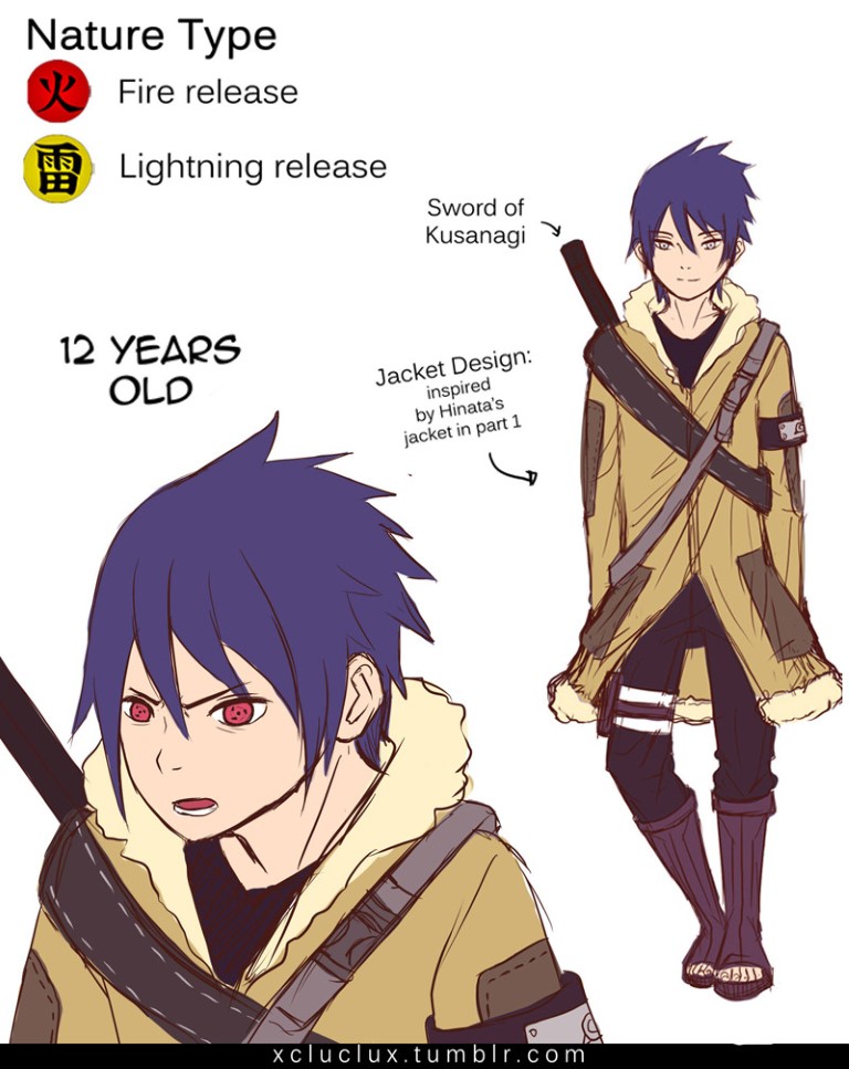 Artista mostra como seria o filho de Sasuke e Hinata, e de Naruto