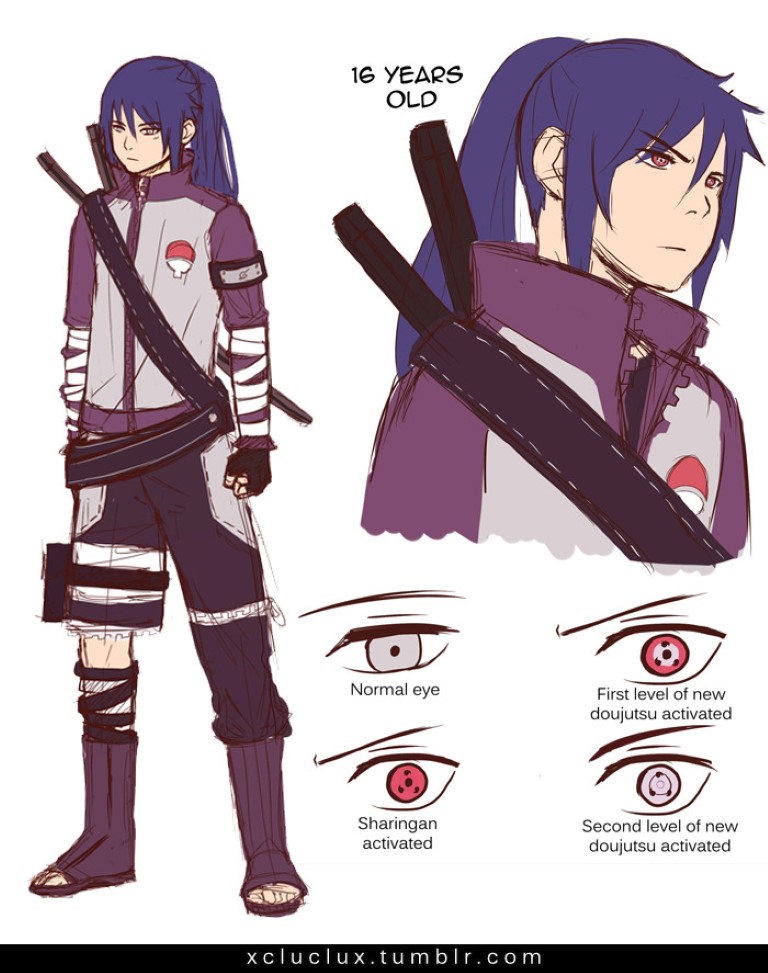 Este seria o visual do Sasuke caso ele fosse do clã Hyuga - Critical Hits