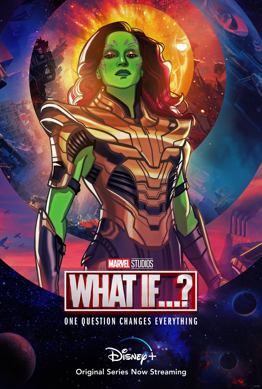 Gamora aparece com a armadura de Thanos no pôster do último episódio de What If…?