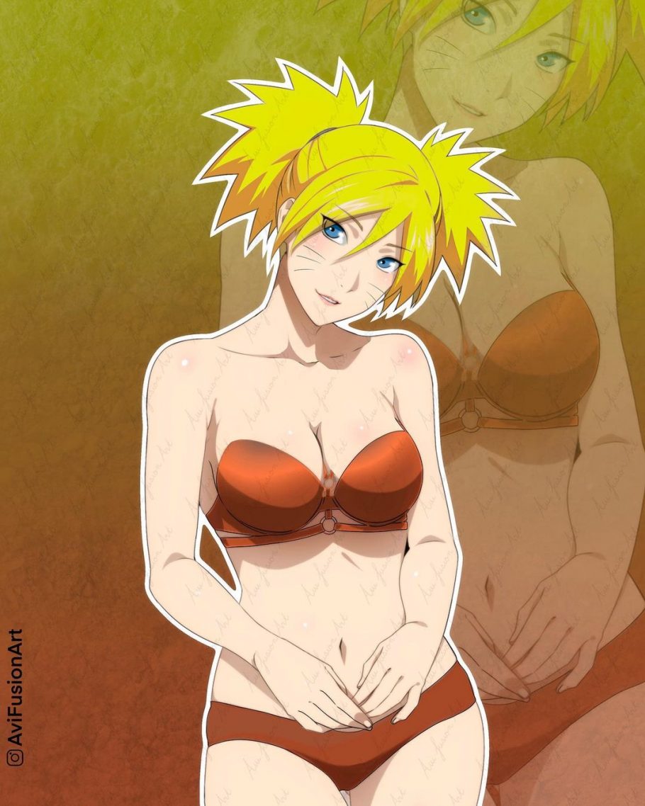 Este seria o visual do Naruto caso ele fosse uma mulher
