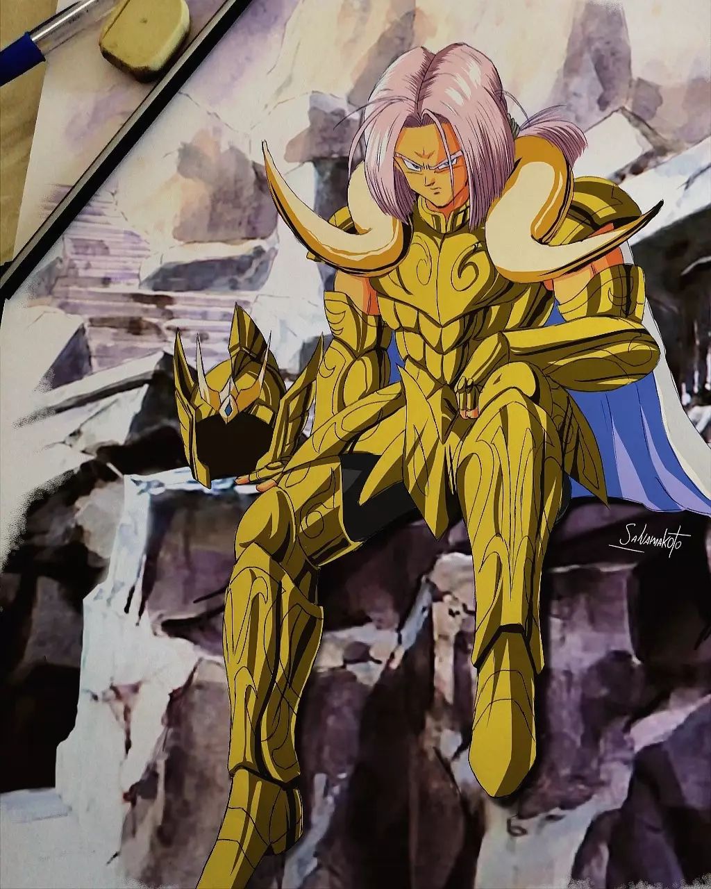 Artista imaginou os personagens de Dragon Ball como Cavaleiros de Ouro