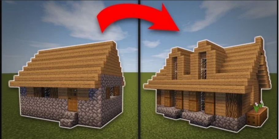 Minecraft - Casa de madeira para início de sobrevivência 