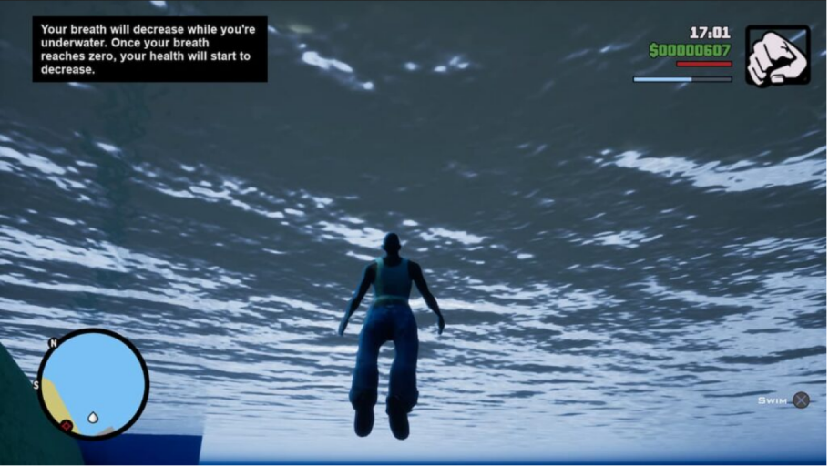 GTA San Andreas - Cadê o Game - Andando de baixo d'água