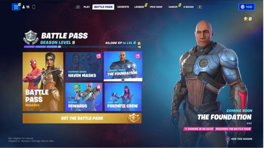 Fortnite skin fundação