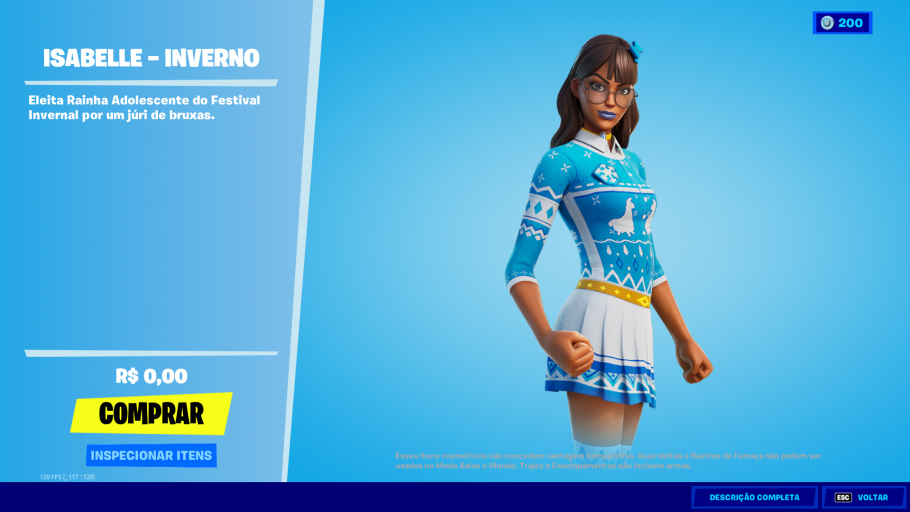 Fortnite skin Isabelle Inverno