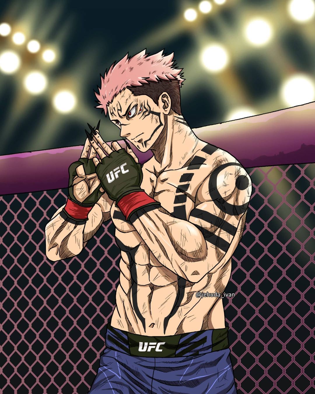 Artista imaginou o Yuji de Jujutsu Kaisen como um lutador de UFC