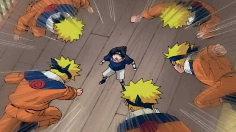 Qual foi a primeira vez que o Naruto derrotou Sasuke em uma luta?