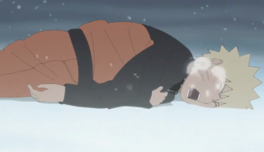 Afinal, por que Naruto desmaia na neve em uma cena do Shippuden?