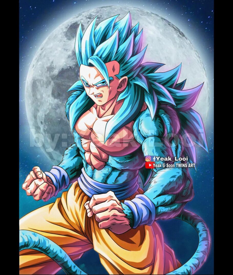 Desenho de Gohan super Sayajin blue nova transformação pintado e colorido  por Usuário não registrado o dia 29 de Setembro do 2022