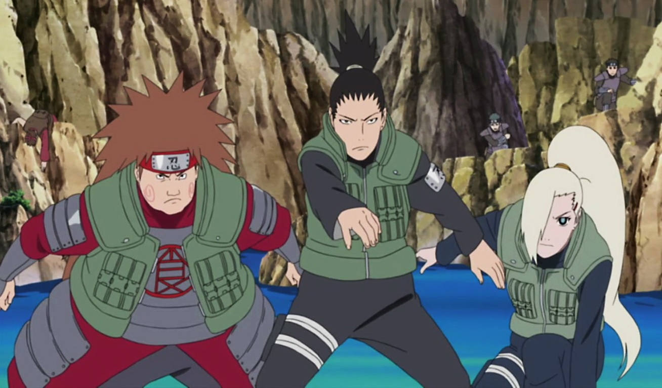 Quantas missões cada um dos membros do Ino-Shika-Cho completaram em Naruto