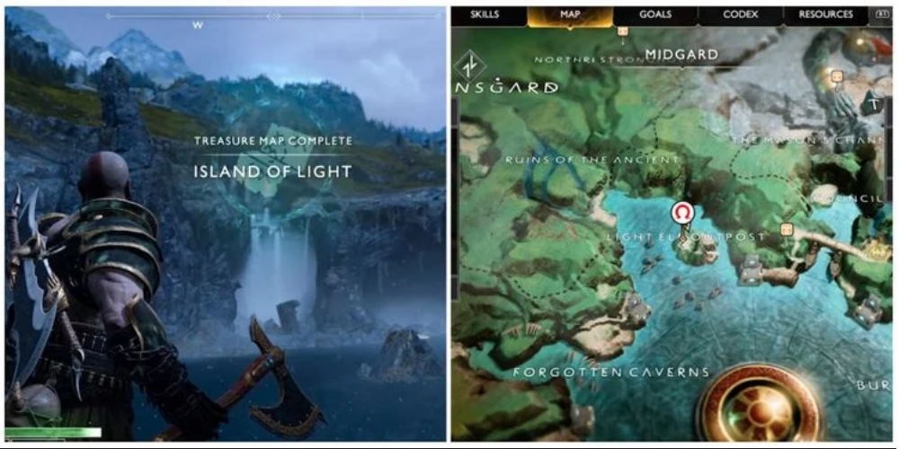 God of War - MAPA DO TESOURO: ILHA DA LUZ 