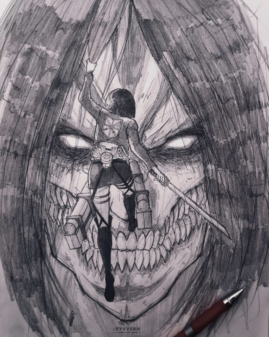 Artista faz crossover de Attack on Titan e Jovens Titãs transformando  Mikasa na Ravena