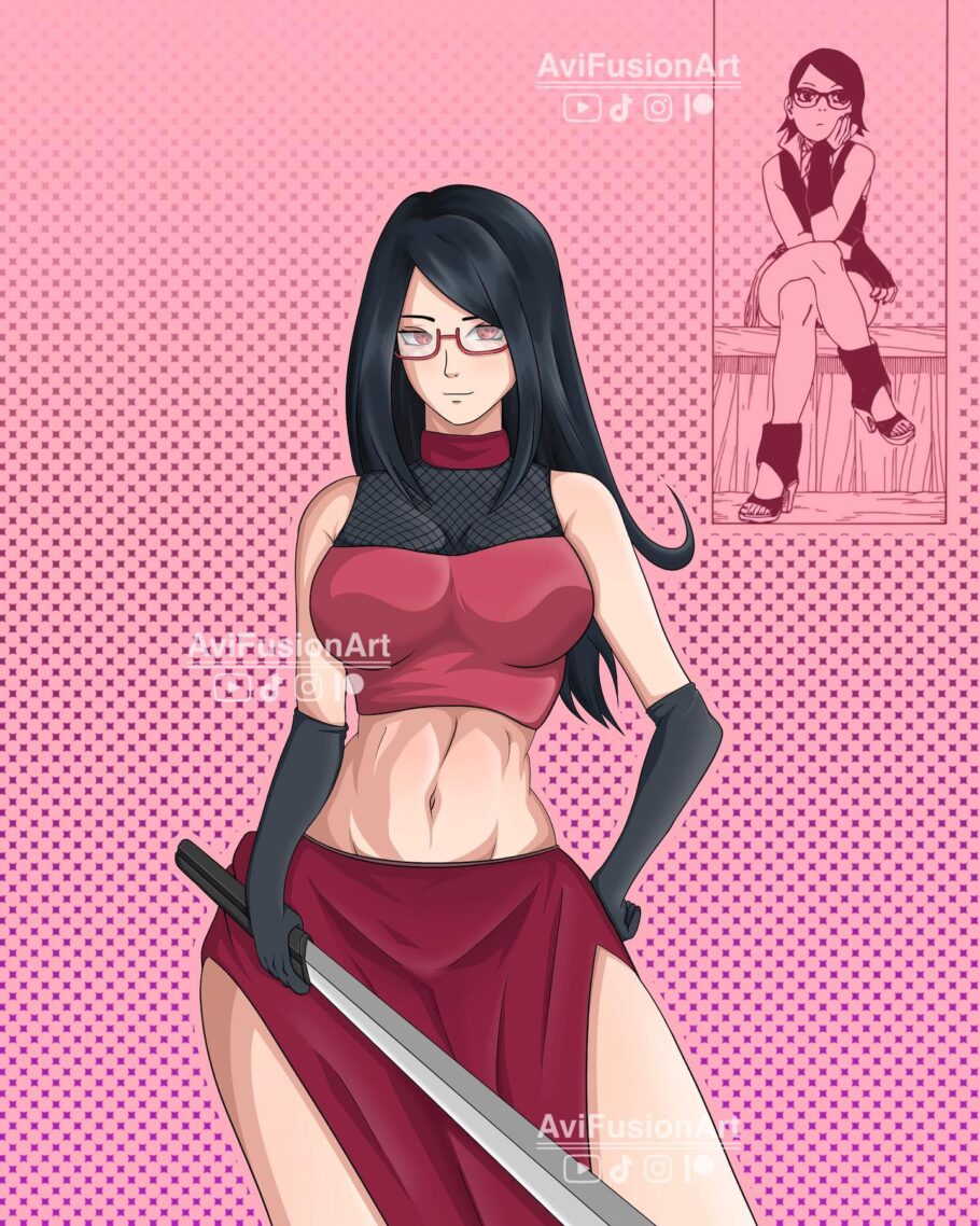 Boruto - Artista imagina como seria o visual da Sarada adulta