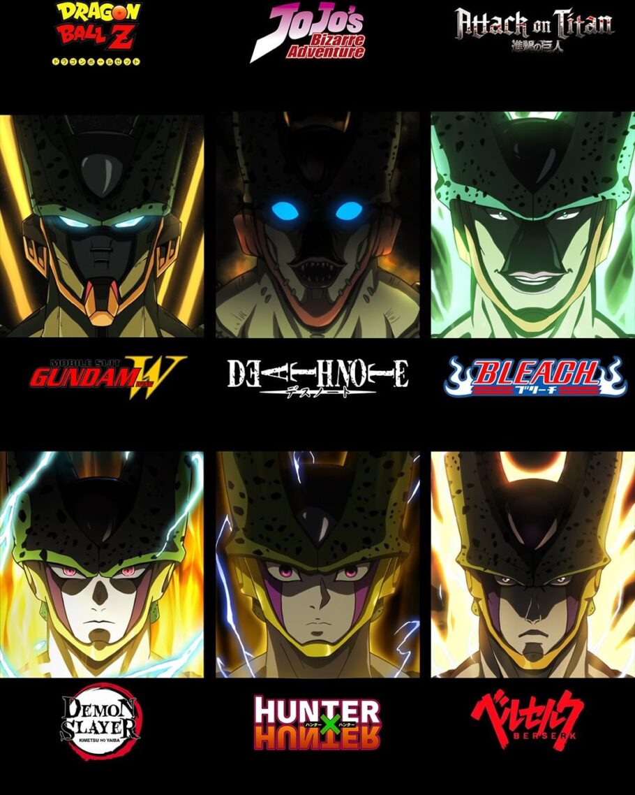 Dragon Ball - Artista imaginou o visual do Cell em 9 animes diferentes