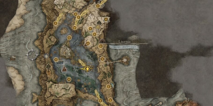Liurnia Of The Lakes Map In Elden Ring 910x455 