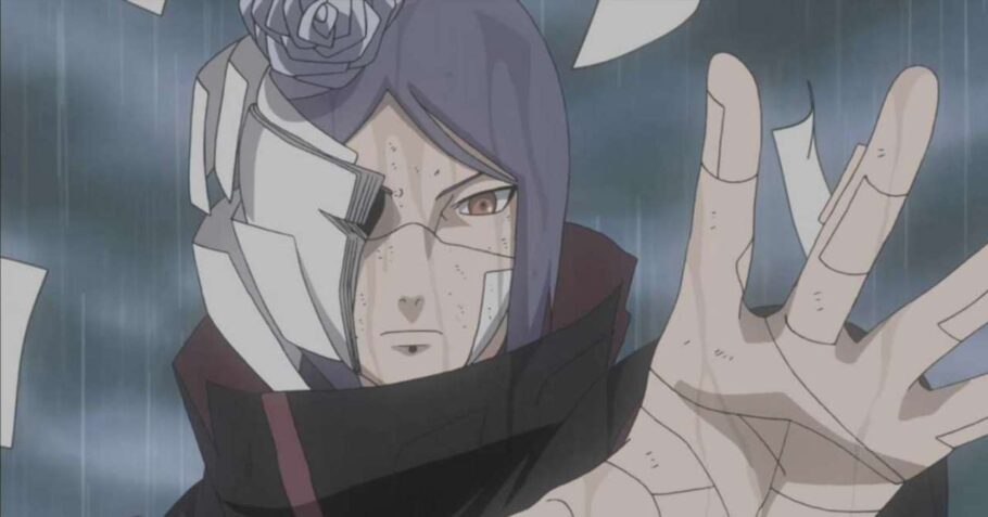 Por que Konan não usa sua bandana ninja em Naruto Shippuden?