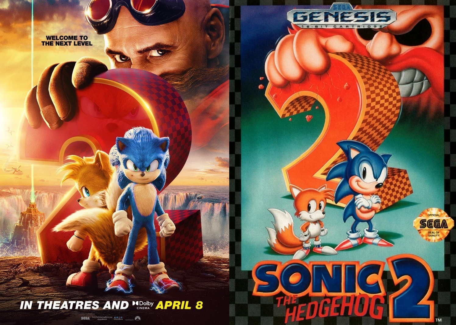 Novo pôster de Sonic 2: O Filme é inspirado na capa do segundo jogo da série