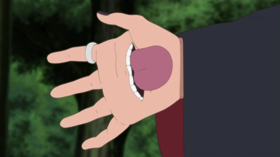 Por que Deidara é o único personagem de Naruto com bocas nas mãos?