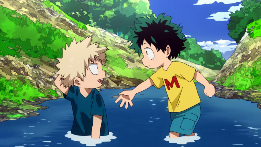 Arte de My Hero Academia mostra mais da infância do Deku e Bakugo