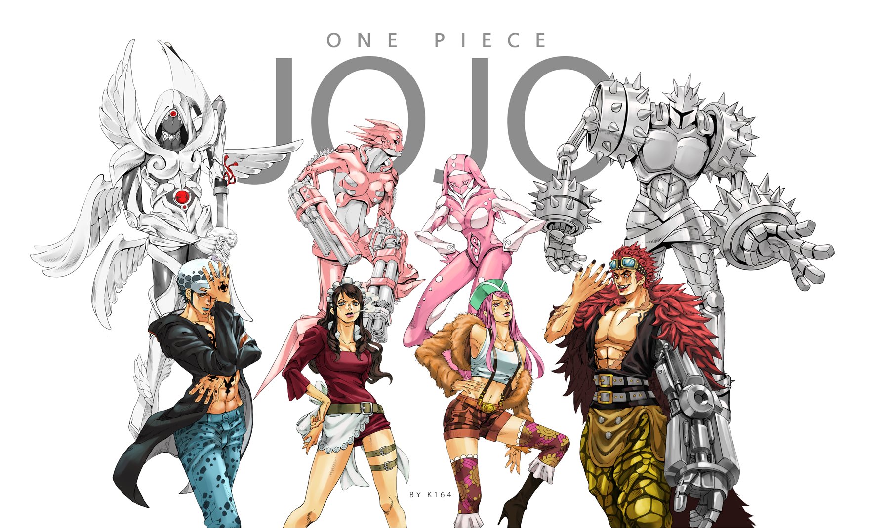 Artista fez um criativo crossover entre One Piece e JoJo's Bizarre Adventure