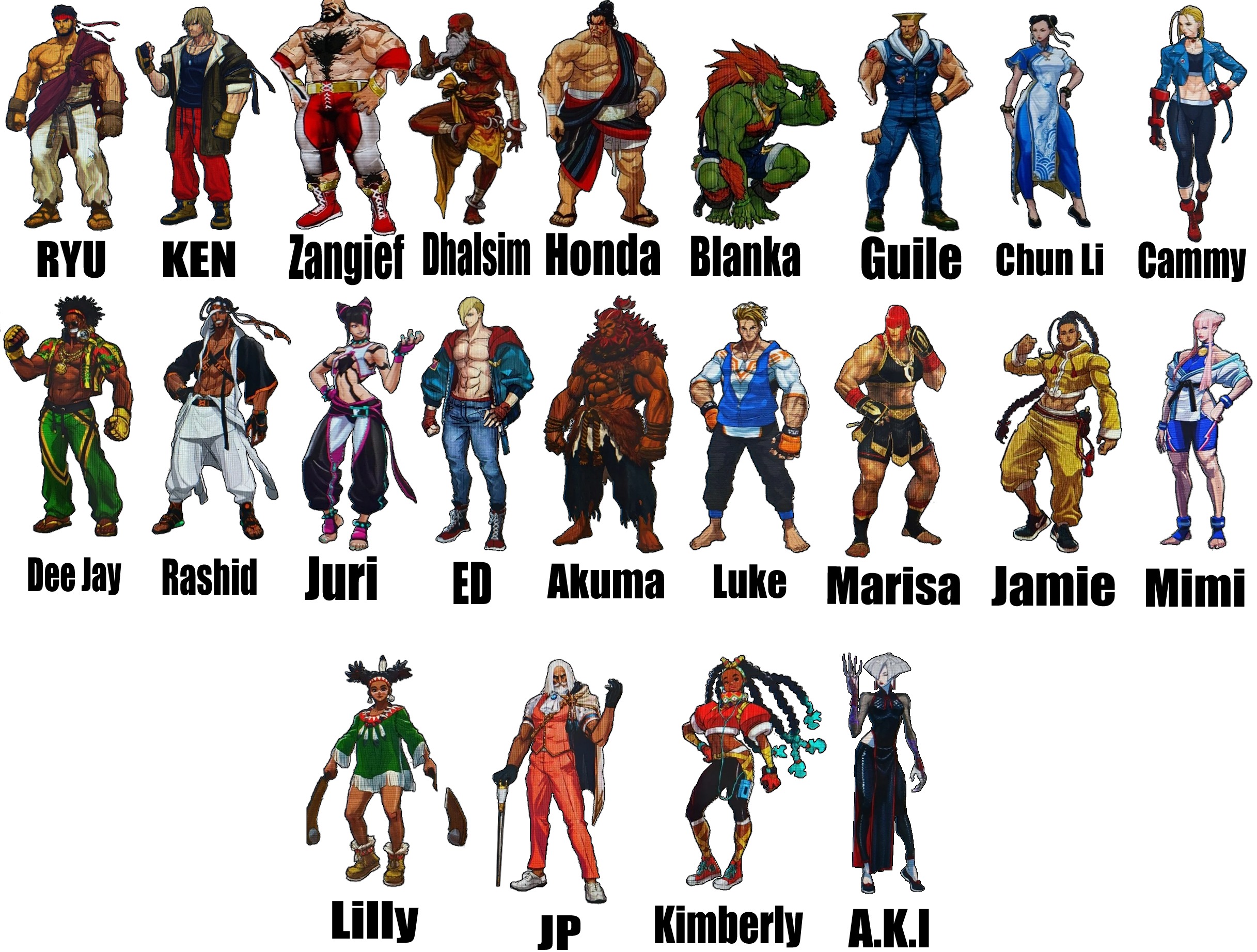 Quais personagens do Street Fighter?