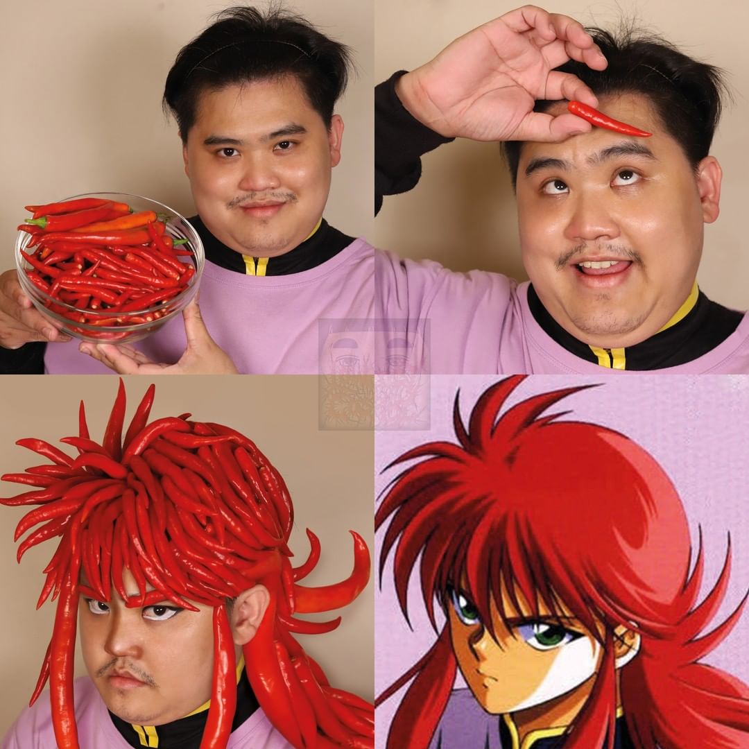 Fã de Yu Yu Hakusho fez um hilário cosplay de baixo custo de Kurama