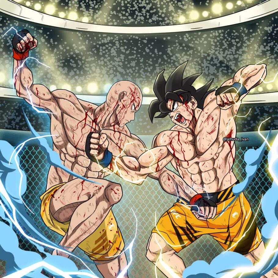 Artista imaginou uma grande luta de UFC entre Saitama de One Punch Man e Goku de Dragon Ball