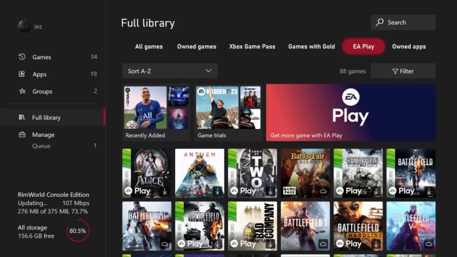 Uma nova interface está chegando para a Biblioteca do Xbox