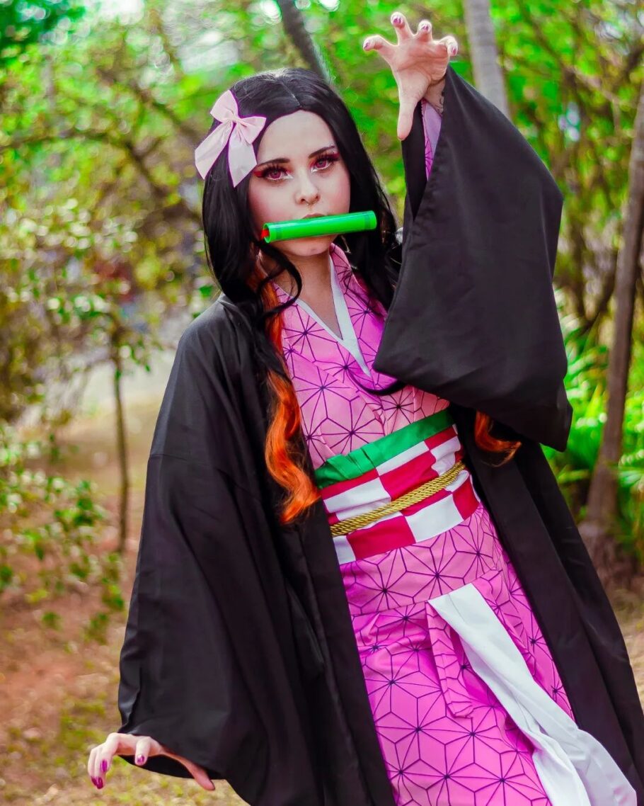 Fã brasileira de Demon Slayer fez um cosplay fascinante da Nezuko