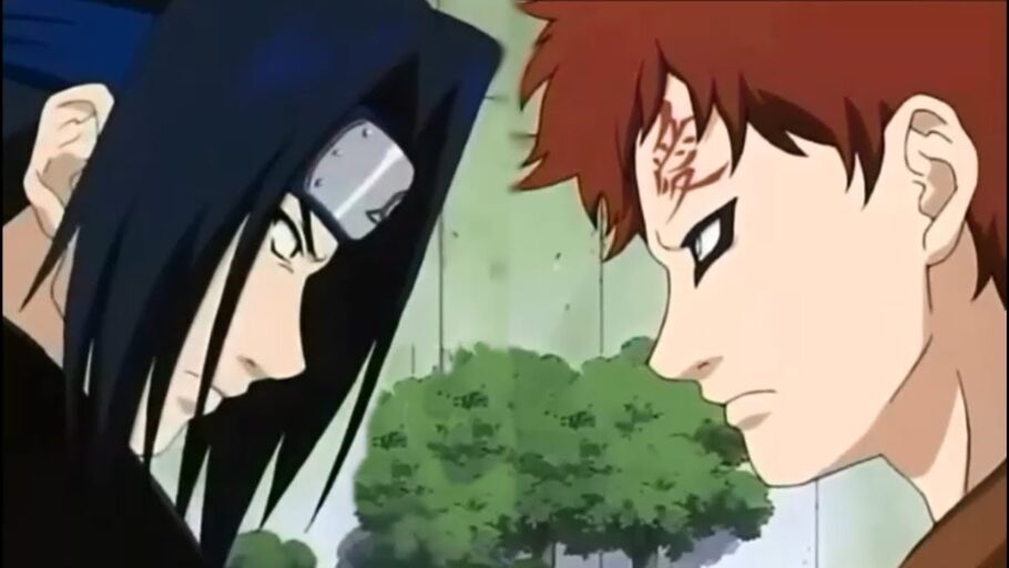 Em qual episódio Sasuke luta contra Gaara em Naruto?
