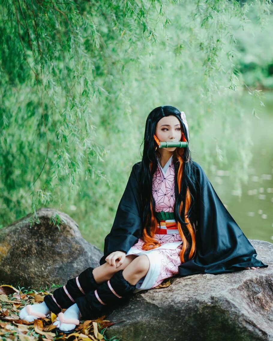 Fã de Demon Slayer mostrou um lindo cosplay da Nezuko