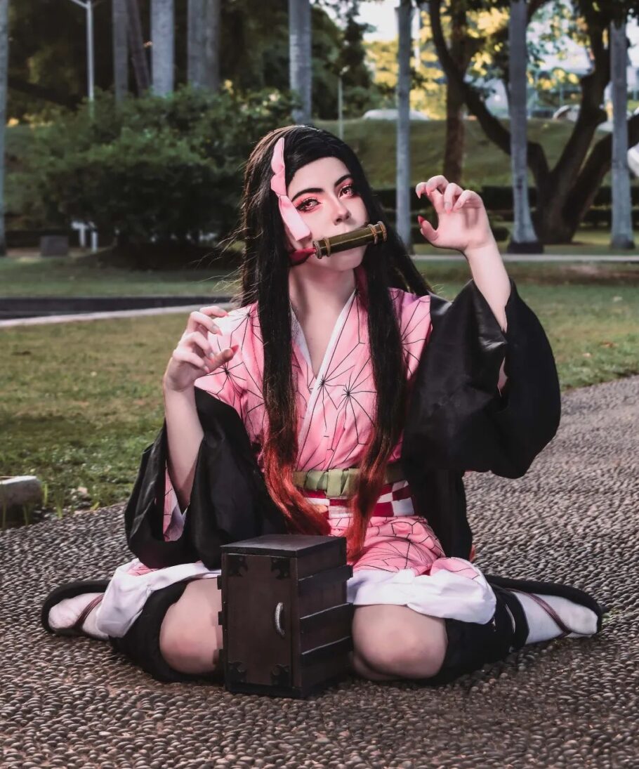 Confira este cosplay perfeito da Nezuko de Demon Slayer feito pro