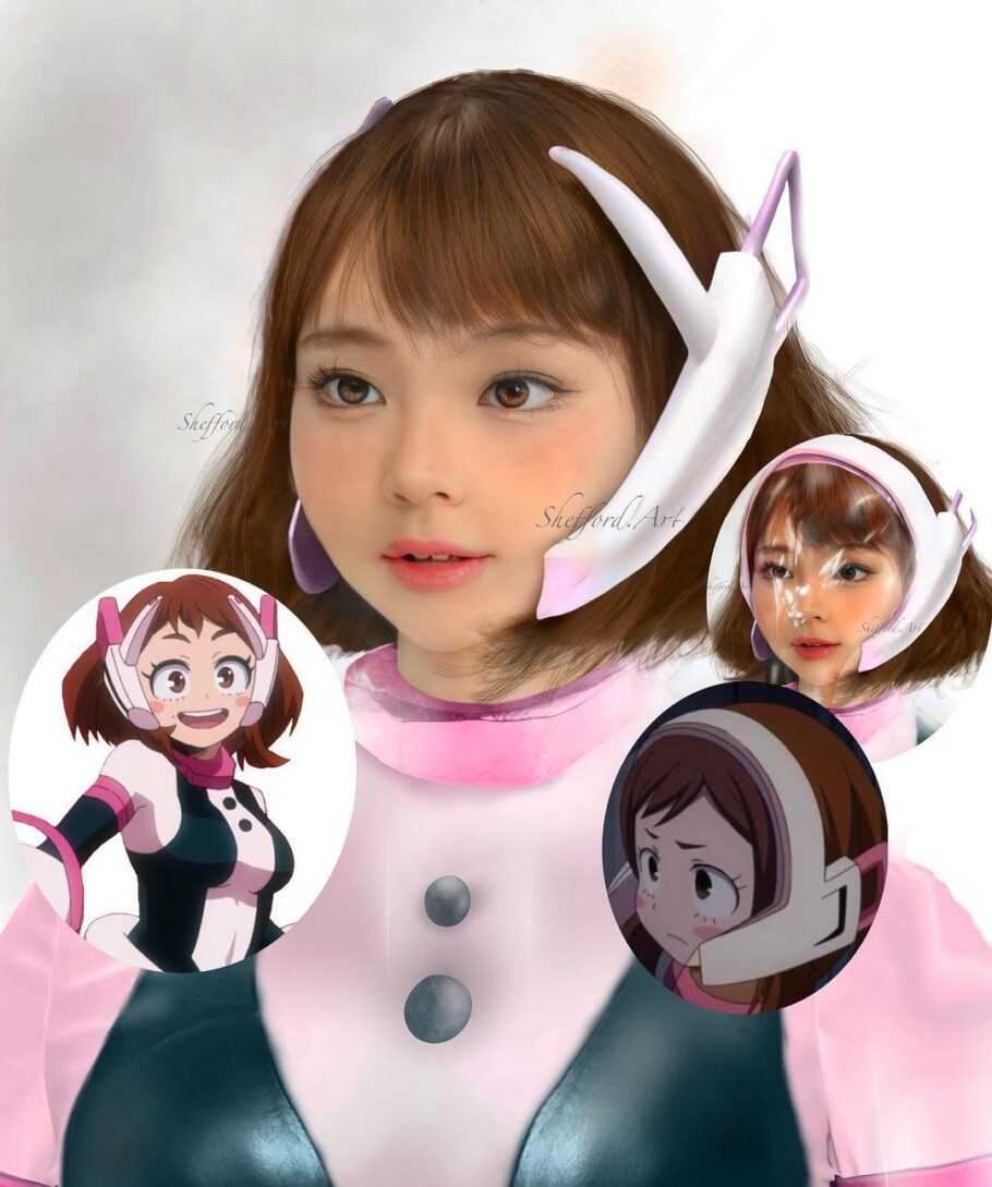 Fã de My Hero Academia fez uma arte super realista incrível da Uraraka