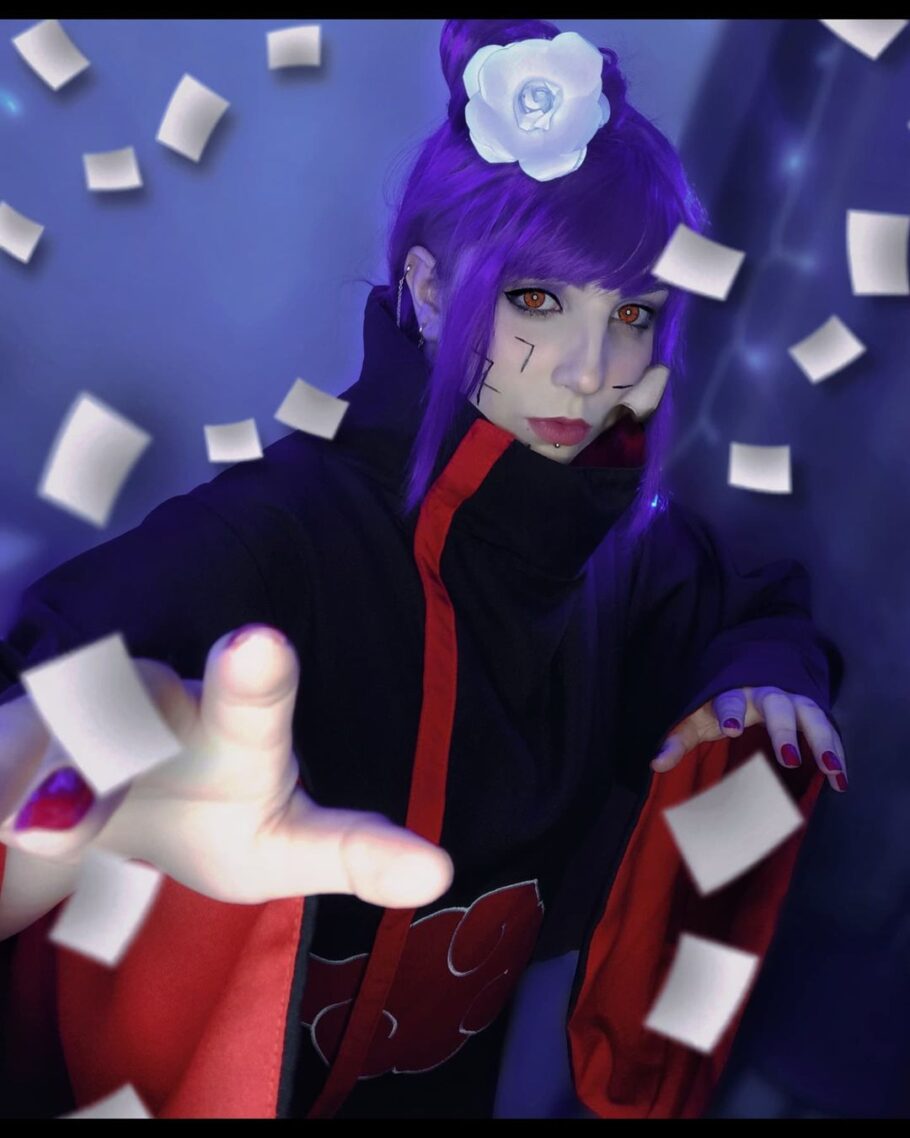 Fã brasileira de Naruto viralizou com um lindo cosplay da Konan