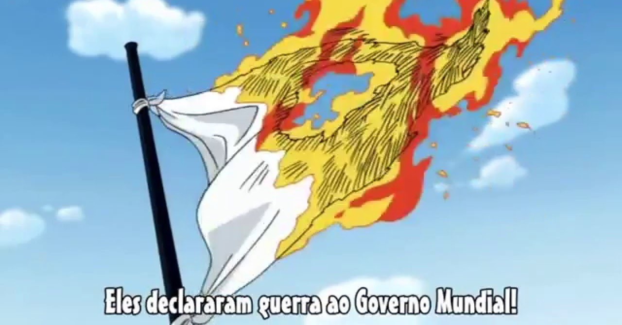 One Piece - Em qual episódio os chapéu de guerra declaram guerra ao governo mundial