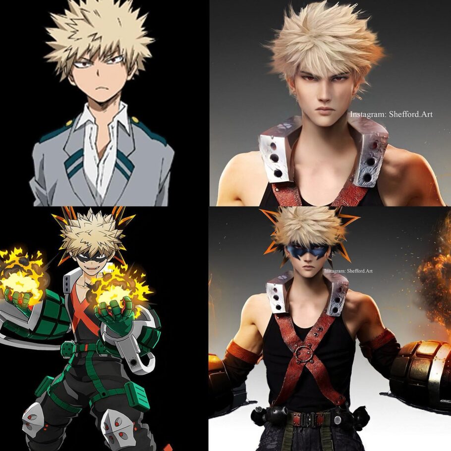 Este seria o visual do Bakugo de My Hero Academia na vida real