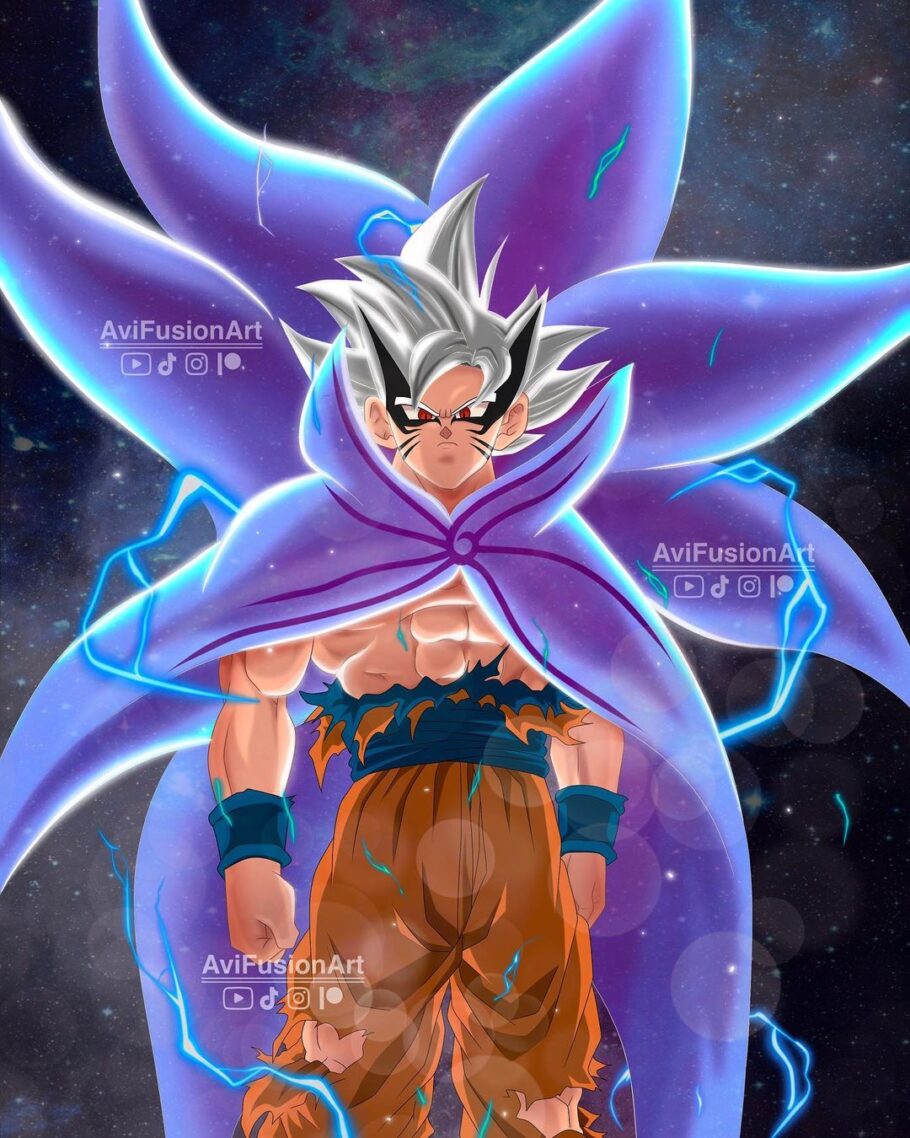 Artista imaginou como seria Goku utilizando o Modo Barion do Naruto