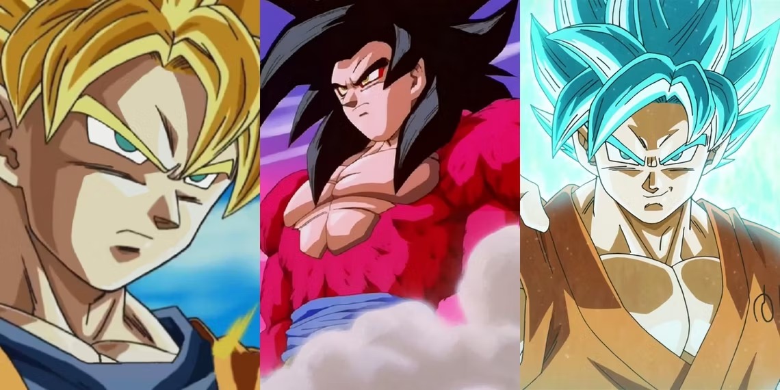 Artista Mistura Todas As Transformações Do Goku De Dragon Ball Em Uma