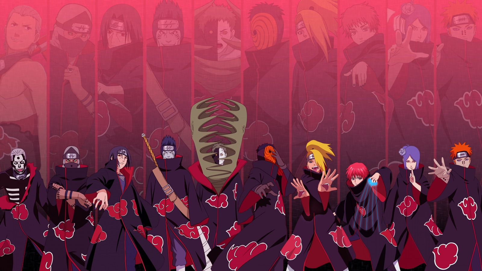 Akatsuki, Naruto Nuvem Vermelha papel de parede HD