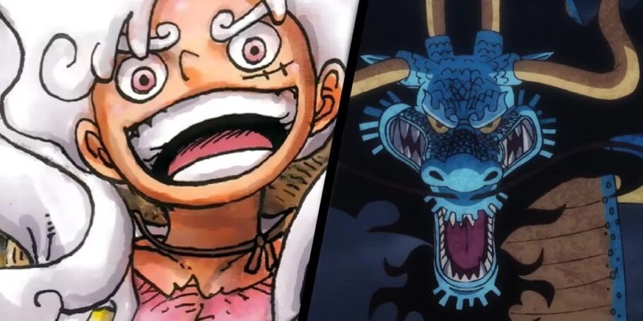 Estátua épica de One Piece mostra a grande luta de Luffy contra Kaido