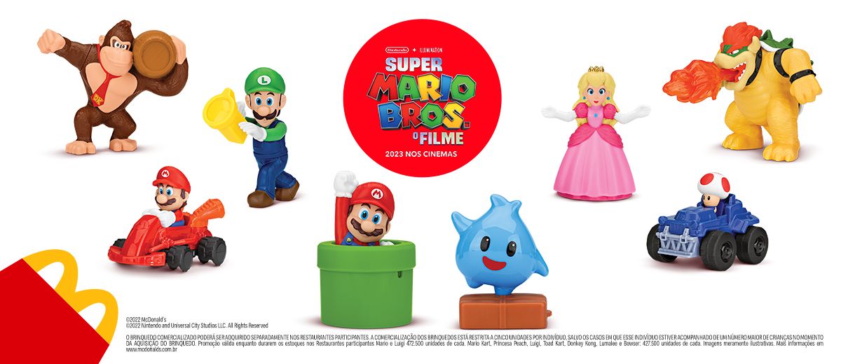 Bonequinhos de Super Mario Bros. O Filme já estão disponíveis no McLanche Feliz