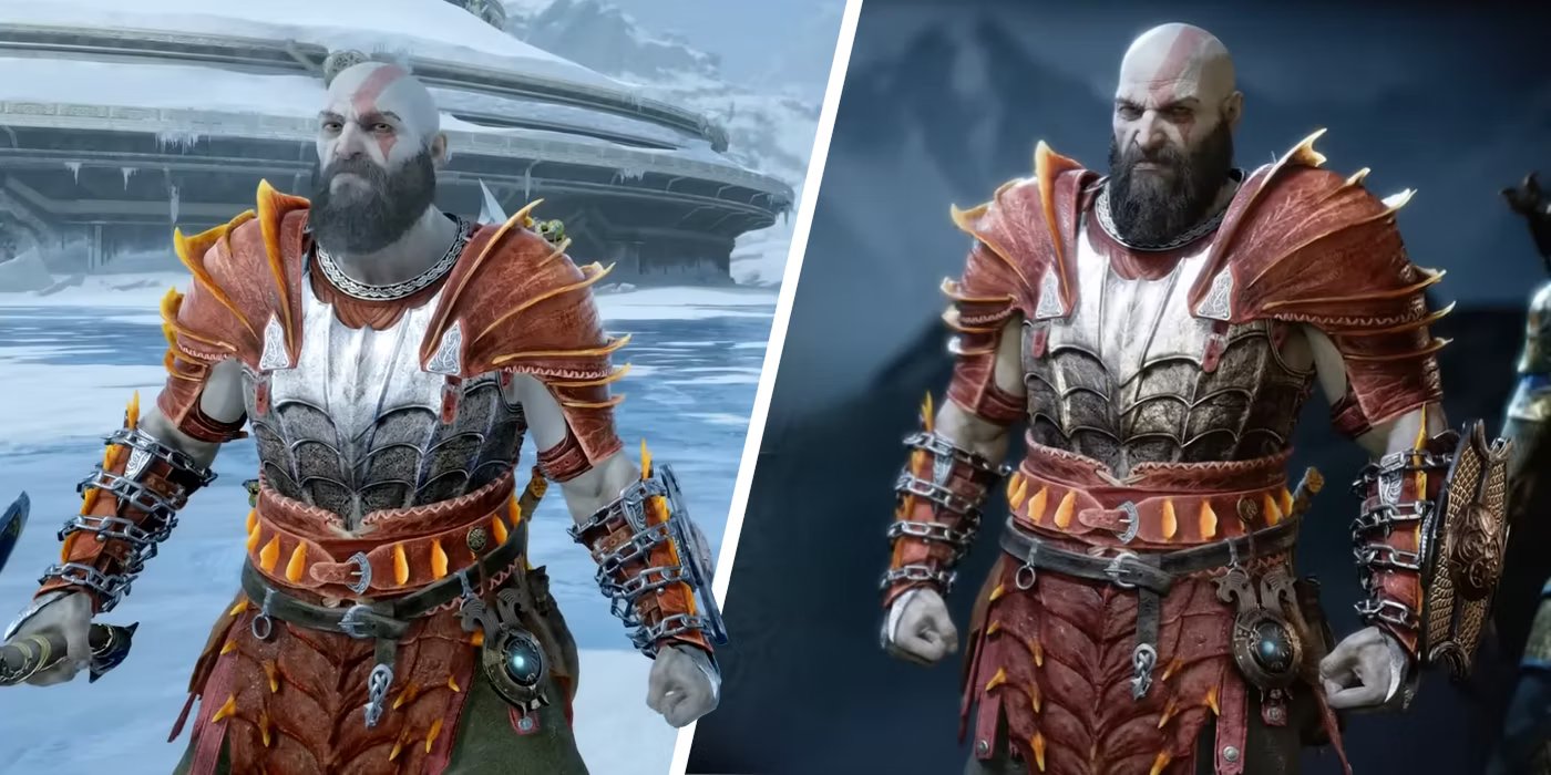 God of War Ragnarok Armadura de Escamas de Dragão