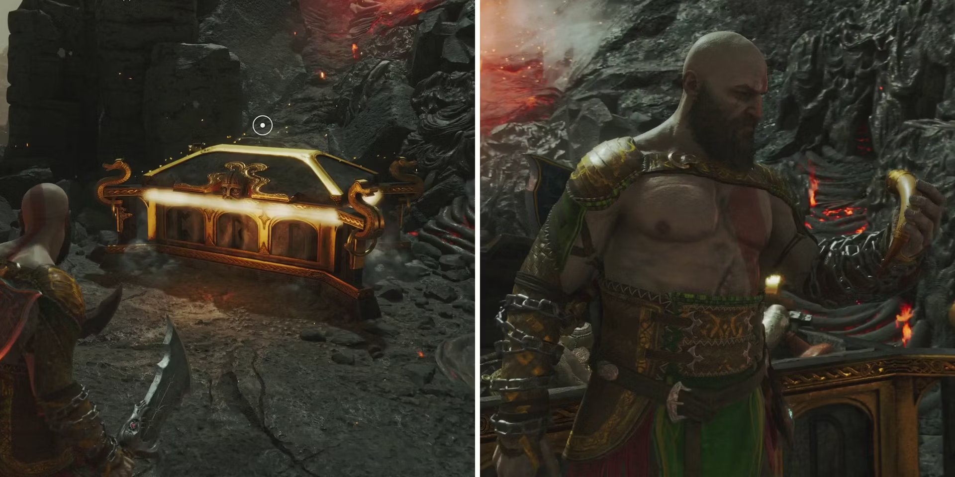 God of War Ragnarok Localização dos Baús Nornir nos Penhascos Ardentes Critical Hits